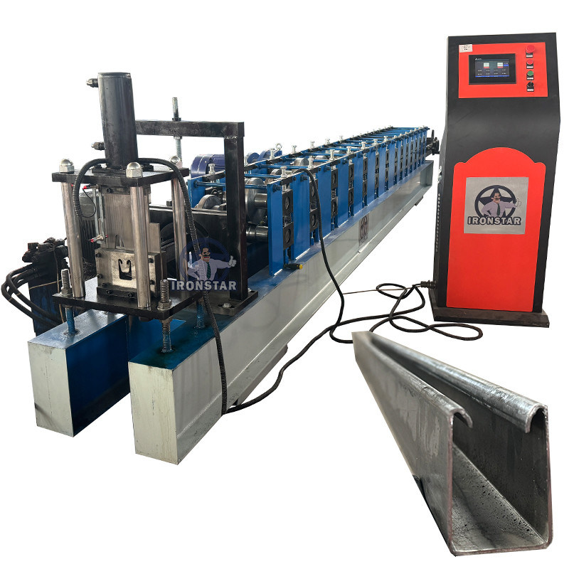 “America Standard C Guide Rail Roll Forming Machine Automatic Shutter Door Siding Track Making Machine For Metal Rolling Shutter”