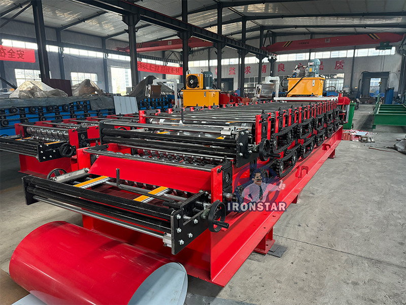 “PLC Controlled 840 Trapezoidal 836 Corrugated Double Deck Roll Forming Equipment Full Auto Metal Roof Tile Making Machine For Bolivian Construction ”