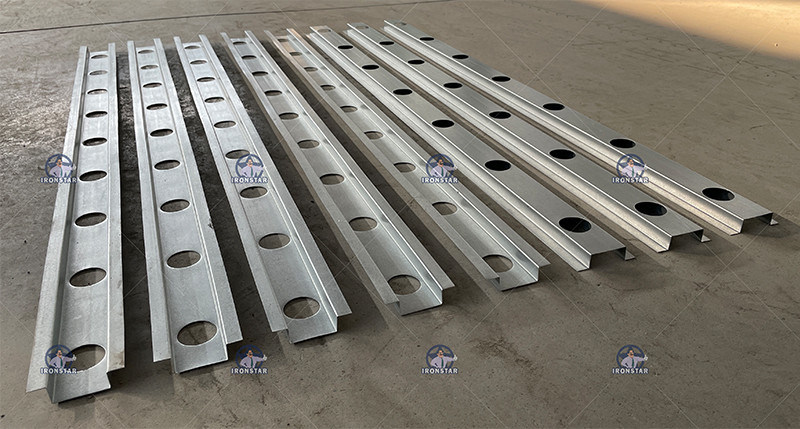“US Standard Punching Holes Omega Profile Roll Forming Machine Top Hat Purlin Roll Forming Machine With Hole Punching Function US Specification Omega Profile Top Hat Roll Forming Machine ”